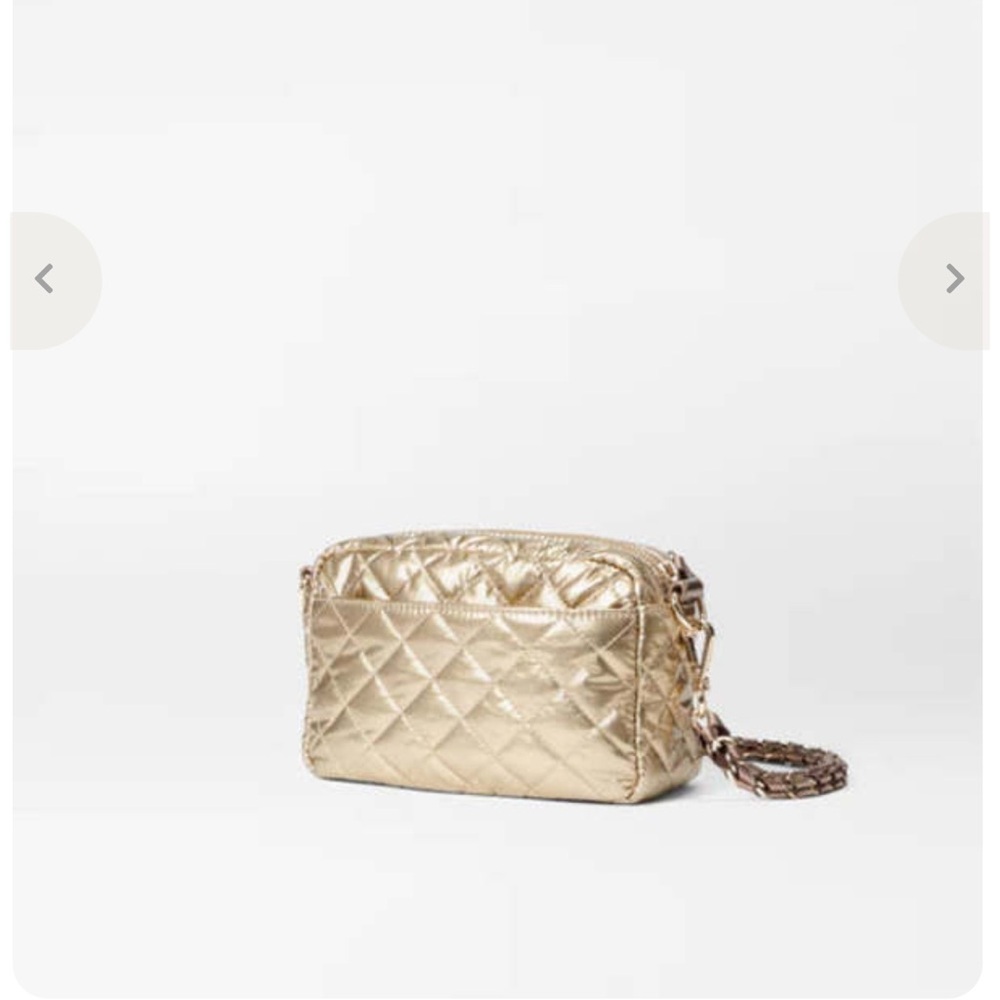 MZ Wallace Gold mini crosbit Quilted Crossbody Bag in color antique gold - Picture 4 of 9
